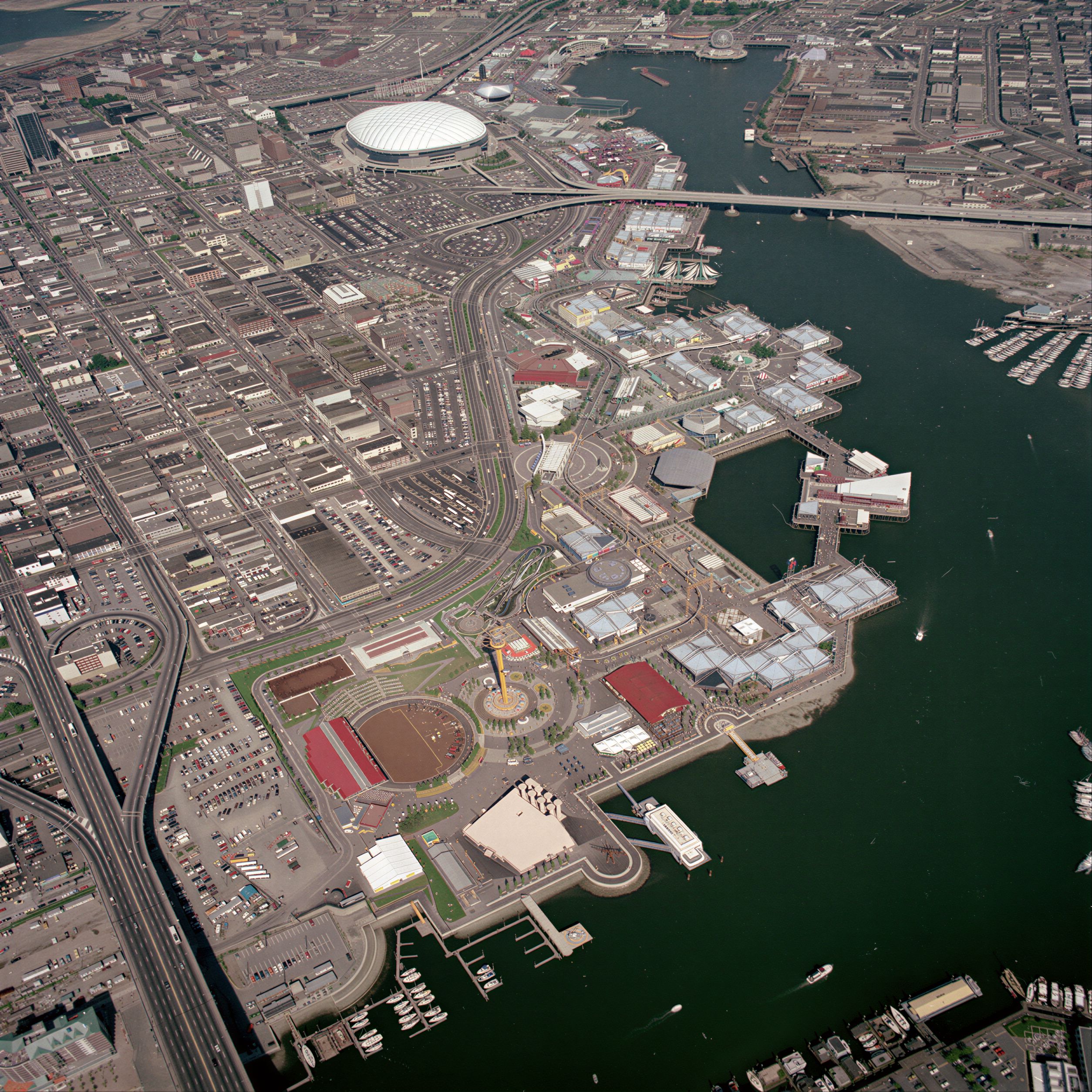 The Expo 86 site at the height of the World's Fair